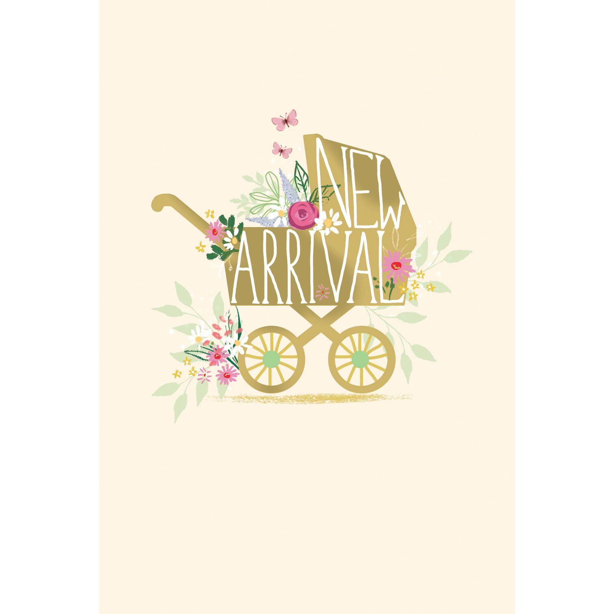 Pictura new arrival carriage baby card from the everyday cards collection, featuring a charming design for celebrating a new baby.